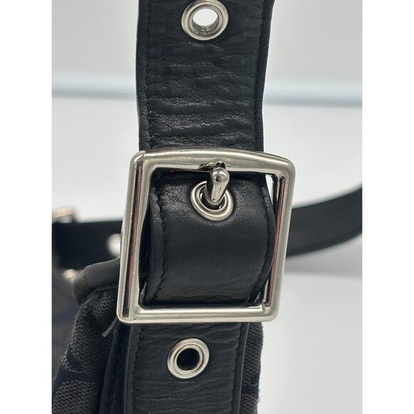 Y2K Vtg Old Coach Legacy Bleecker Duffle Sig Canvas Black Shoulder Bag #25380 - Picture 7 of 9